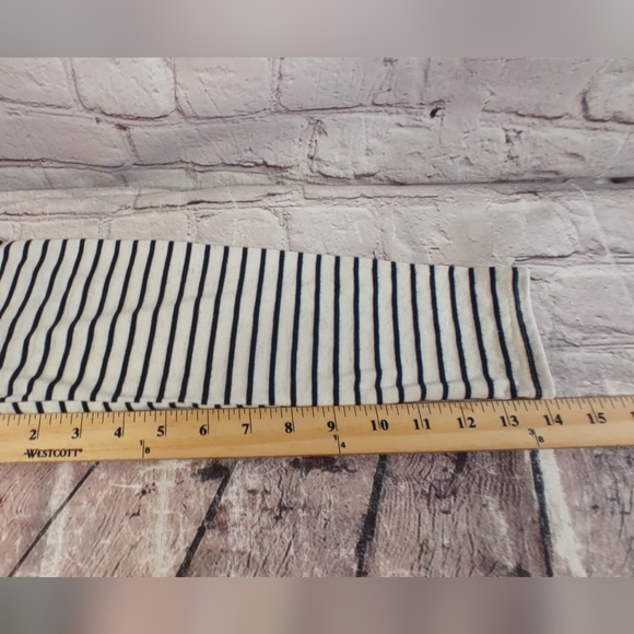 Fresh Produce Nautical Striped Flax Blend Scalloped Top S - Picture 11 of 16
